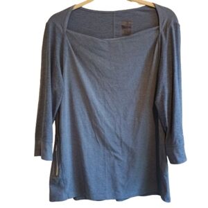 The North Face FlashDry 3/4 Sleeve Top Blue Stretch Shirt Medium Hiking Travel‎